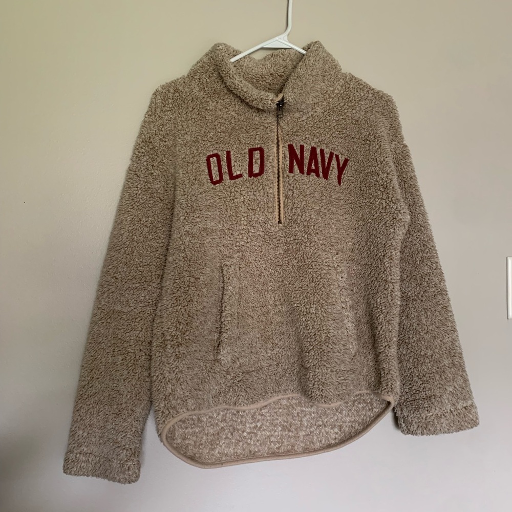 Old Navy Oatmeal Sherpa Fleece Pullover